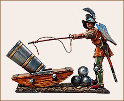 Military and historical miniatures - The gunner with mortar