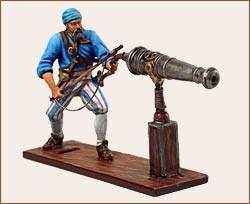 Military and historical miniatures - The pirate shooting from a gun